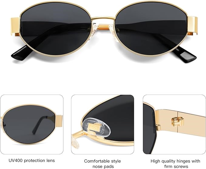 SOJOS Retro Oval Sunglasses for Women  Trendy Sun Glasses Classic