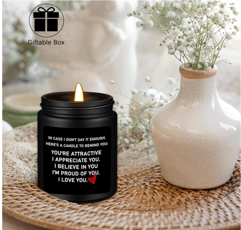 Homsolver Gifts for Her,Perfect Valentines Day,BirthdayGirlfriend-Black Cedarwood Sandalwood Scented Candle Gifts
